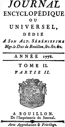 Image illustrative de l’article Journal encyclopédique