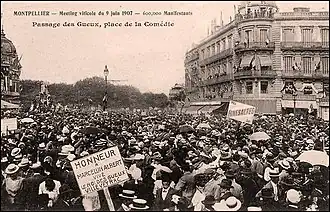 Le 9 juin 1907, pancarte à la gloire de Marcelin Albert.