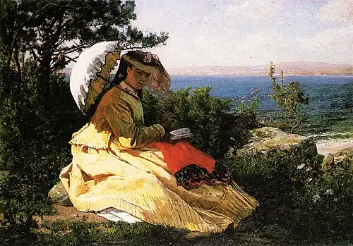 Jules Breton, Femme à l'ombrelle (Mme&nbsp;Breton), 1871