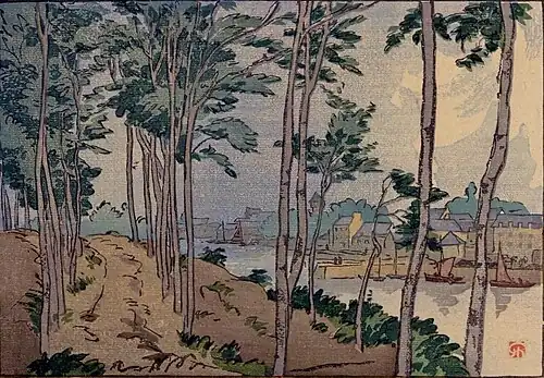 Entrée de la ria du Port-Rhu vu de Trébou (1922), 22&nbsp;×&nbsp;31&nbsp;cm, Paris, BnF.