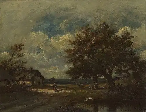 La chaumière au bord de la route, ciel nuageux (AIC)