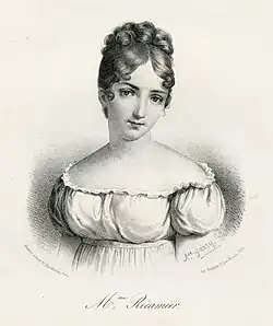 Juliette Récamier, dessin XIXe&nbsp;siècle, par Alphonse Farcy.