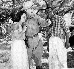 Charlotte Henry, Frank Buck, et Clarence Muse dans Jungle Menace (1937).