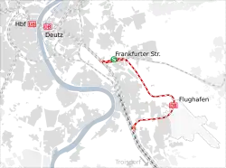 schéma de la boucle de l'aéroport qui se connecte à la LGV