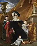 Portrait de Céline Chagot de Fays, marquise Amelot de Chaillou et ses enfants, 1827