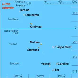 Carte des îles de la Ligne.