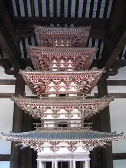 Pagode miniature du Kairyūō-ji (ère Tenpyō; TN).