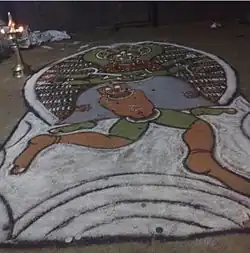 Kalam ezhutu au temple Poovattoor.