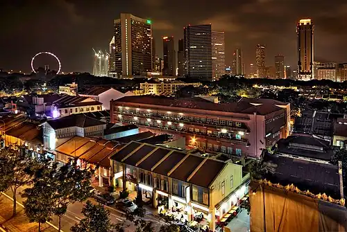 Kampong Glam&nbsp;(en), à l'origine un village de Singapour.