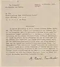Lettre de félicitations envoyée par le cardinal Faulhaber pour le centenaire du magazine