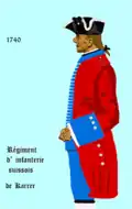 régiment de Karrer, puis régiment de Hallweyl de 1740 à 1763