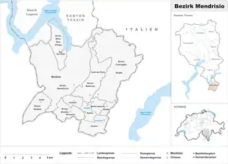 Localisation de District de Mendrisio