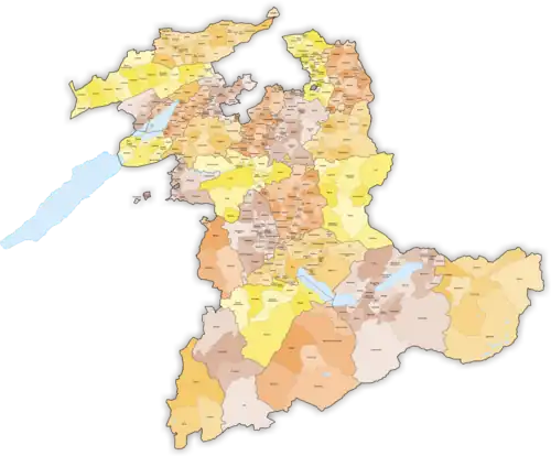 Carte du canton de Berne au 1er juillet 1996.