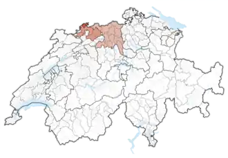 Localisation de Suisse du Nord-Ouest