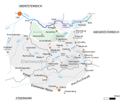 Carte de l'Eisenwurzen