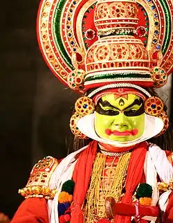 Acteur de Kathakali en rôle pachcha.
