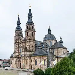 La cathédrale de Fulda, reconstruite par Johann Dientzenhofer au début du XVIIIe&nbsp;siècle.