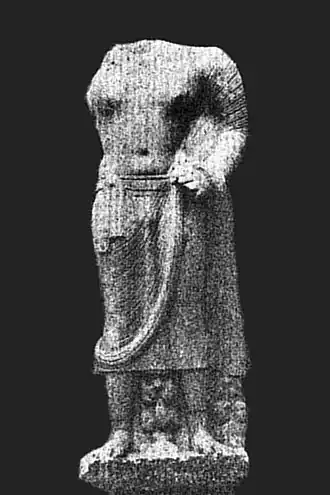 Kausambi Bodhisattva statue, inscribed Kanishka Year 2.
