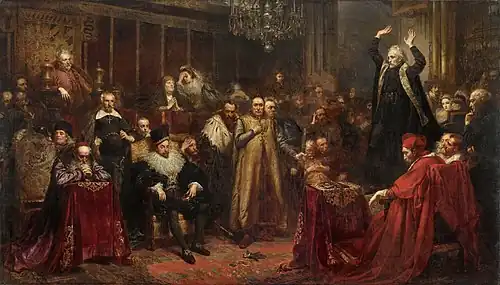 Le sermon de Piotr Skarga devant Zygmunt III Vasa.