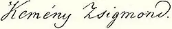 signature de Zsigmond Kemény
