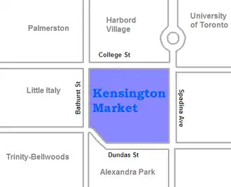 Localisation de Kensington Market