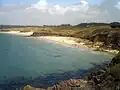 Plage des Blancs-Sablons vue de la presqu'île