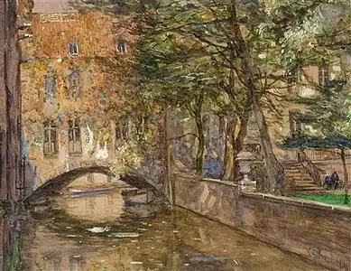 Bruges, vue de la Dijver, localisation inconnue.