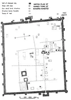 Plan de l'ancienne cité de Khara Khoto