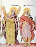 Saint André et saint Jacques le Majeur à gauche du maître-autel