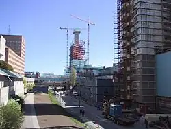 Vue de la zone industrielle en construction.