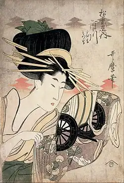 Utamaro,La Courtisane Ichikawa au Matsuba (1796-1799)