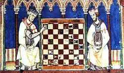Alphonse X. Livre sur le jeu d'échecs, les dés et le trictrac. Les Templiers jouant aux échecs, 1283
