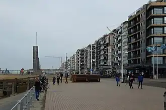 La digue de la plage à Coxyde.