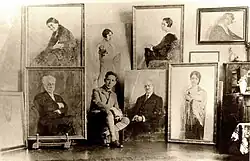 Константин Щъркелов в ателието си, 20-те години на XX век