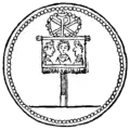 Labarum de Constantin, à partir d'une médaille d'argent antique.