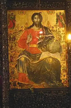 Christ pantocrator (1750), Athanas Zografi, iconostase du XVIIIe&nbsp;siècle.