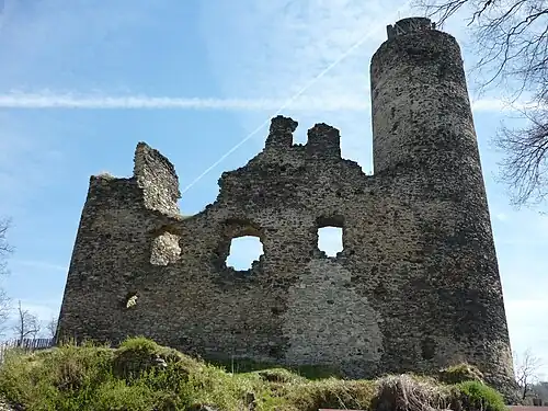 Ruines du château de Kostomlaty (XIVe&nbsp;siècle).