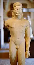 Kouros du sanctuaire d'Asclépios de Paros540-530. Marbre de Paros.H. conservée 1,03&nbsp;m. Louvre