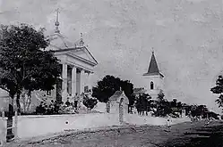 Kronental en 1907: l'église catholique et l'église luthérienne.