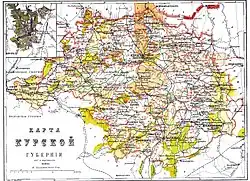 Description de l'image Kursk Gubernia Map (late XIX century).jpg.
