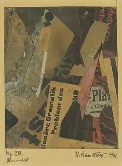 Kurt Schwitters, Mz 221. Dramatik, 1921, localisation inconnue.