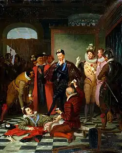 Henri III poussant du pied le cadavre du duc de Guise (1832), musée des Beaux-Arts de Blois.