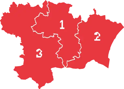 Parti en tête par circonscription (1er tour).