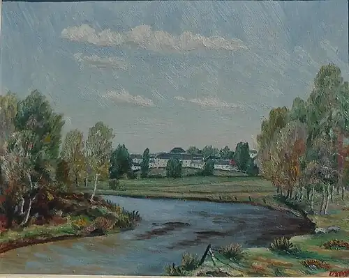 A Vezoux, 1944, huile sur toile, 31,5x39,5 cm. Collection privée.