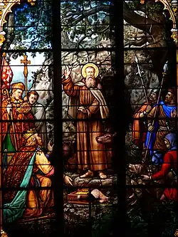 Vitrail représentant saint Gilles.