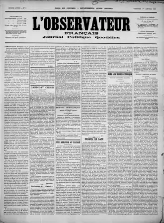 Image illustrative de l’article L'Observateur français