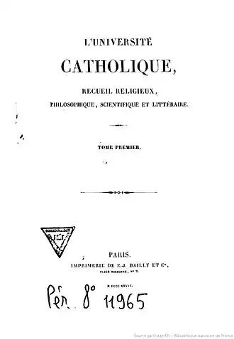 Image illustrative de l’article L'Université catholique