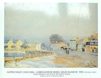 Alfred Sisley, L'Abreuvoir à Marly-Le-Roi, gelée blanche (1876), musée des Beaux-Arts de Virginie.