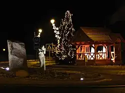 Rond-point à Noël.