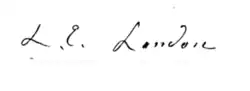 signature de Letitia Elizabeth Landon